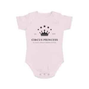 "Circus Princess" Short Sleeve Baby Bodysuit (Black)